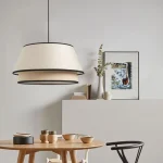 E27 Japanese Style Creative Dining Table Chandelier Study Bedroom Lamp Living Room Decorative Fabric Lamps 1