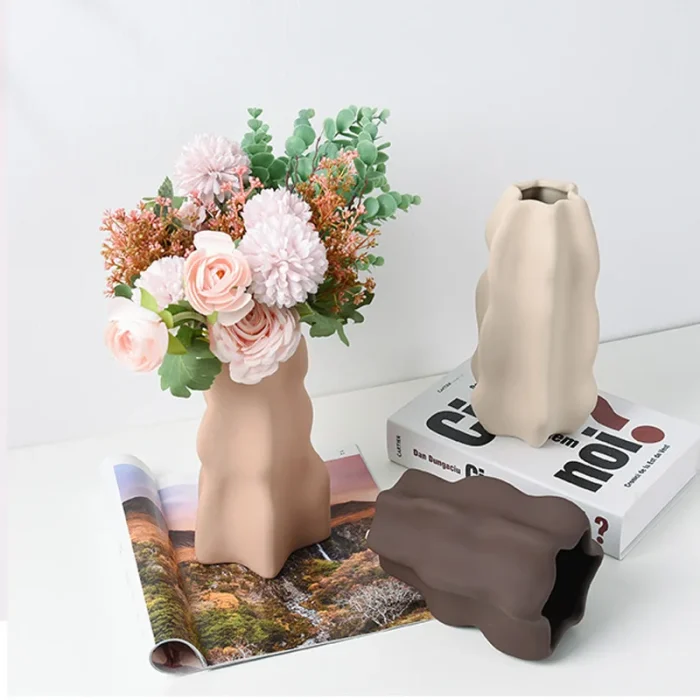 Creative minimalism ceramic vase living room TV cabinet restaurant desktop hydroponic flower arrangement flower home decoration 6