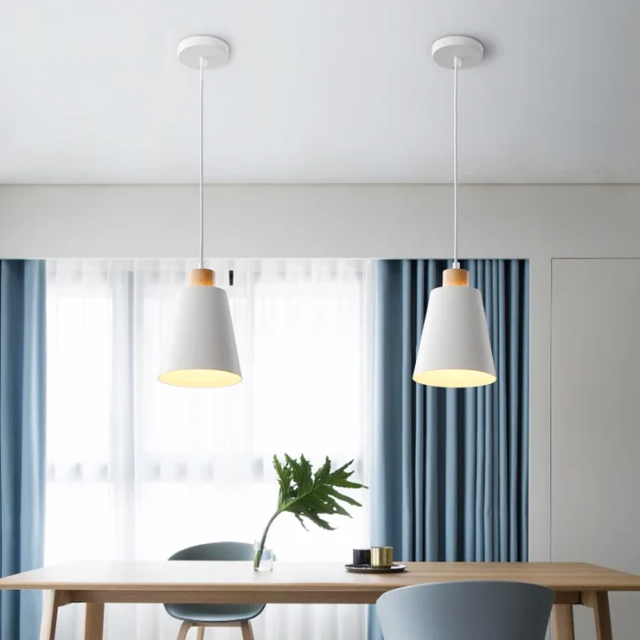 PHYVAL Nordic Pendant Lamp simple Creative Modern Pendant Light White lampshade E27 Bedroom Restaurant Living Room Lighting 3