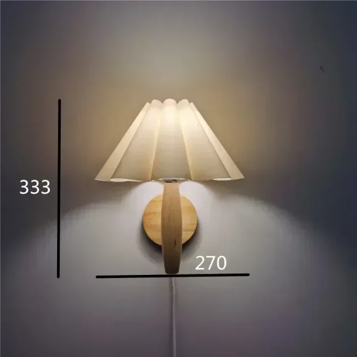 Wooden Wall Light with Plug Switch Led Interior Wall Lamps Modern Nordic Bedroom Beside Lamp Front Door Wall Light Retro Decor 4
