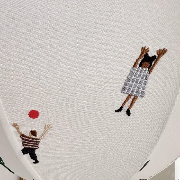 Embroidered Fabric Park Children's Chandelier Cotton Linen Handmade Cartoon Lamp Shade Cloakroom Study Bedroom Decorative Lamps 6