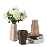 Creative minimalism ceramic vase living room TV cabinet restaurant desktop hydroponic flower arrangement flower home decoration 5