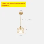 Modern LED Pendant Light Iron Gold Black Minimalist Metal Cage Pendant Lamp Living Room Restaurant Shop Bar Fixture Decoration 2