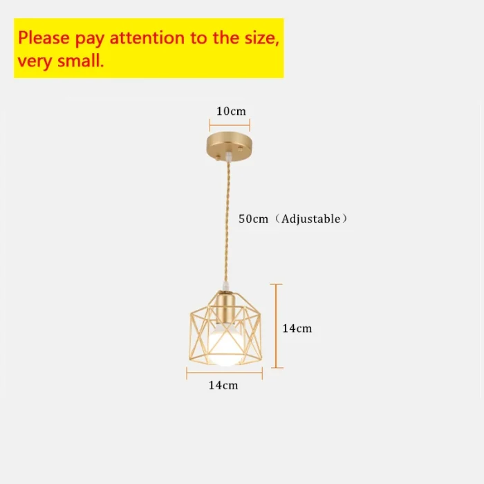 Modern LED Pendant Light Iron Gold Black Minimalist Metal Cage Pendant Lamp Living Room Restaurant Shop Bar Fixture Decoration 2