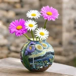 Nordic Ins Resin Round Vase Ornaments Living Room Bedroom Porch Flower Arrangement Art Vase Halloween Decoration Flower Vases 1