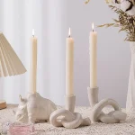 Nordic Knot Candlestick Animal Rhino Ceramic Candle Holder Centerpiece Stick Candle Candlestick Modern Home Wedding Decor 1
