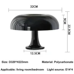 E14 Mushroom Table Lamp Bedroom Bedside Lamp Indoor Atmosphere Lamp Living Room Decoration Table Lamp Reading Lamp 6