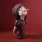 2022 Nordic Ins Fashion Bubble Bow-Knot Girl Sculptures Resin Figurines For Home Decoration Accessories Girl/Firend/Wedding Gift 4