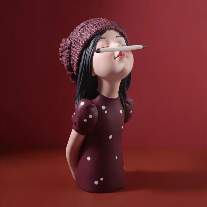2022 Nordic Ins Fashion Bubble Bow-Knot Girl Sculptures Resin Figurines For Home Decoration Accessories Girl/Firend/Wedding Gift 4