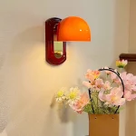 Bedroom Headboard Wall Light Orange Glass Lights Knob Switch Access Bathroom Balcony Porch Wall Lamp 1