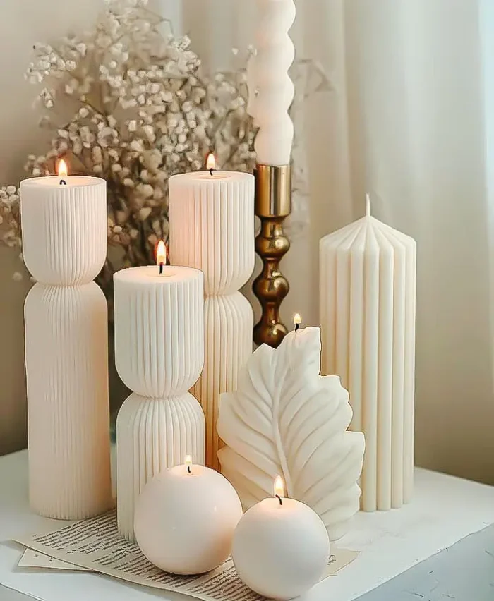 Luxury Decoration Candle Nordic Geometric Scented Candles Aesthetic Big Home Decorative Candles Table Decoration And Accessories 2