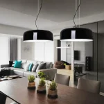 Nordic Dining Table LED Pendant Lamp Home Decor bedrooms Fixtures Pendant Lights Black White Lampshade Restaurant Hanging Lamp 5