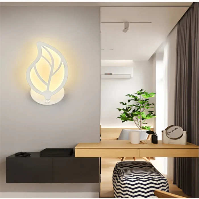 minimalist Leaf Wall Lamp living room study corridor courtyard lights acrylic LED wall light Bedroom bedside Decor Night Light 2