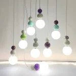 Living Room Dining Room Line Small Chandelier Nordic Cream Wind Bedside Bedroom Porch Modern Study Pendant Lights 1