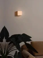 Square cloth wall lamp staircase decorative ambiance bedroom aisle light tea room homestays living room background wall 6