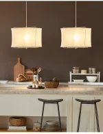 Fabric Chandelier Restaurant Bedroom Chandelier Japanese Retro Creative Linen Bar Counter Handmade Art Lamps 5