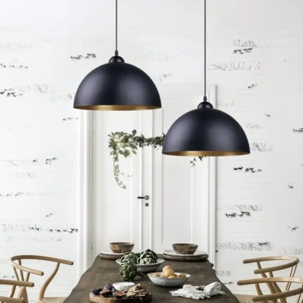 Retro Industrial Pendant Light Shade Nordic Black Metal Cage Lighting Fixture Iron Loft Kitchen Vintage Adjustable Hanging Lamps 1
