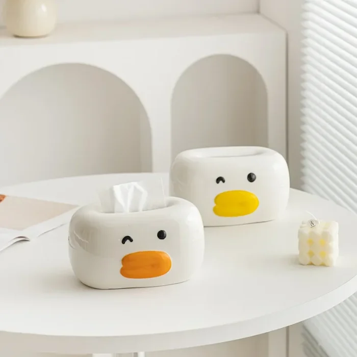 Creative Big Mouth Duck Ceramic Tissue Box Ornaments Living Room Bathroom Paper Box Tissue Box Cover Home Decoration Accessories 1
