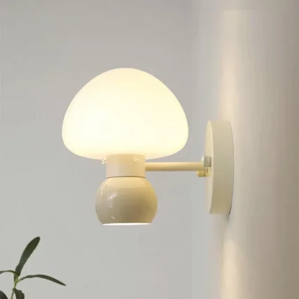 Mushroom cream wind lamp Double head G9 bedroom headboard living room lamp Creative children's room wall lamp 1