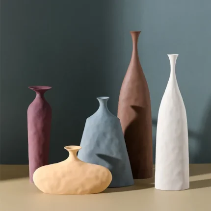 Nordic Morandi Ceramic Flower Vase Home Decoration Art Flower Vase Plant Holder Desk Hydroponics Decor Porcelain Ceramic Vase 1