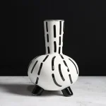 Modern Northern Europe Minimalist Black-and-white Striped Ceramic Vase Flower Arrangement Household Model Room Soft Decoration 4