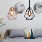 Iron Metal Cage Pendant Lamp Industrial Vintage Hanging Ceiling Light Fixture for Kitchen Island Dining Room Farmhouse Foyer 1