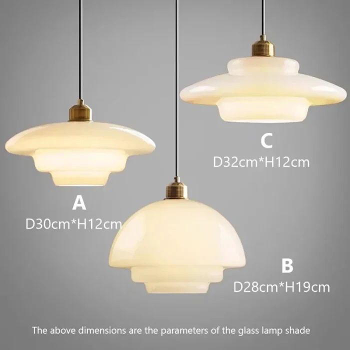 LED Glass Pendant Lights Modern Cream Home Decorative Hanging Lamp For Dining Living Room Bedroom Nordic Indoor Lighting Fixture 5