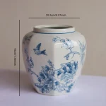 Nordic Retro Blue and White Porcelain Vase Living Room Bedroom Dining Table Flower Arrangement Container Wedding Decoration Vase 6
