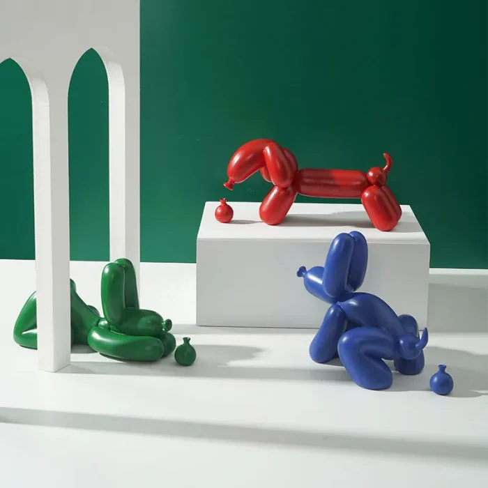 Creative Morandi color resin balloon dog sculpture living room TV cabinet desktop art figurines housewarming new home gifts 2