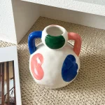 Nordic Painted Ceramic Ear Vase Ornaments Living Room Dining Table Desktop Hydroponics Dried Flower Vase Crafts Birthday Gifts 4