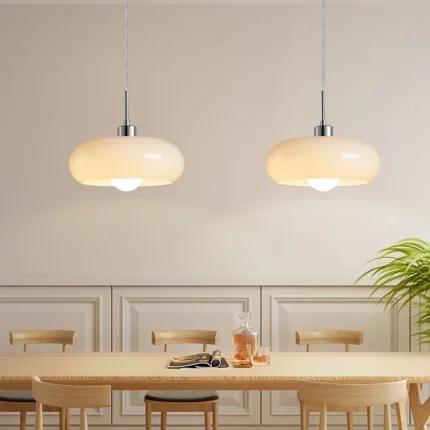Medieva LED Glass Pendant Light Orange Home Deco Chandelier Living Room Restaurant Bedroom Study Indoor Decoration Hanging Lamp 1