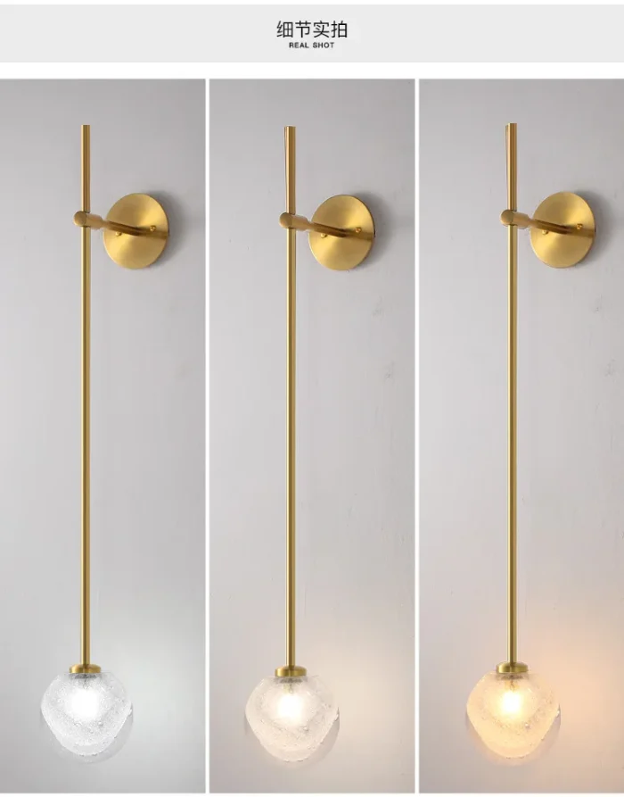 Minimalist Line Wall Lamp Bedroom Study Bedside Lamp Living Room Background Wall LED Bubble Glass Decorative Lamps 4