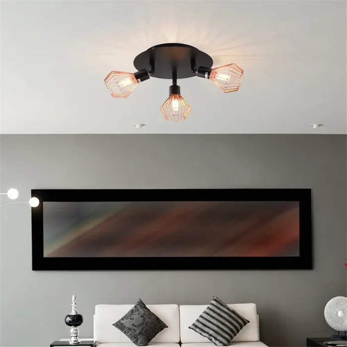 Modern Industal Chandelier 2/3 Heads Ceiling Lamp Retro Ceiling Light Bedroom Kitchen Living Room Decor Indoor Lighting Fixtures 2