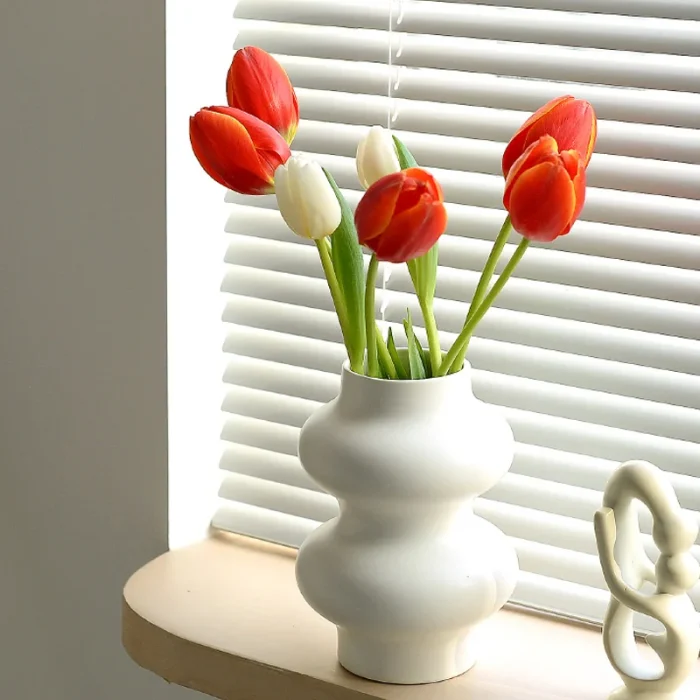 Nordic Style Ceramic Vase Ornaments Flower Arrangement Dried Flower Creative Art Home Living Room Vase Decoration Desktop Decor 3