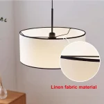 E27 Retro Cream Style Living Room Fabric Chandelier French Restaurant Decorative Lamp Bedroom Room Lighting 3