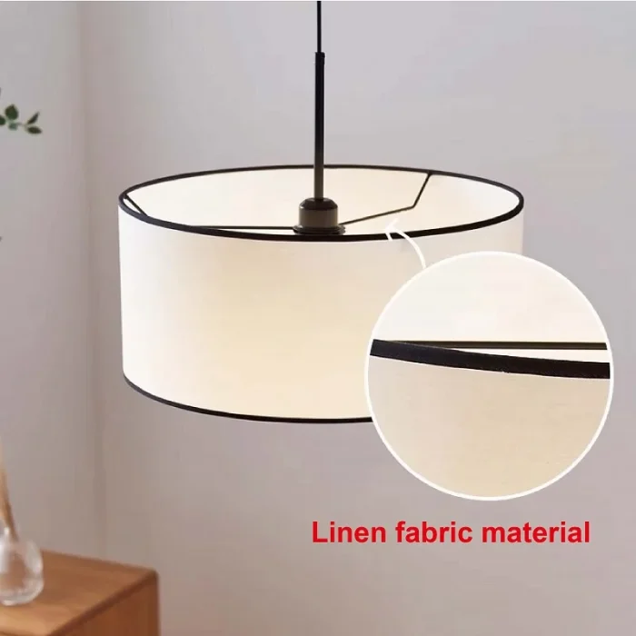 E27 Retro Cream Style Living Room Fabric Chandelier French Restaurant Decorative Lamp Bedroom Room Lighting 3