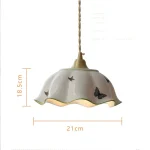 Ceramic Skirt Chandelier Cream Style French Retro Living Room Bedroom Bedside Lamp Concrete Single Head Small Lamp 3