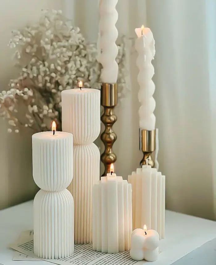 Luxury Decoration Candle Nordic Geometric Scented Candles Aesthetic Big Home Decorative Candles Table Decoration And Accessories 3