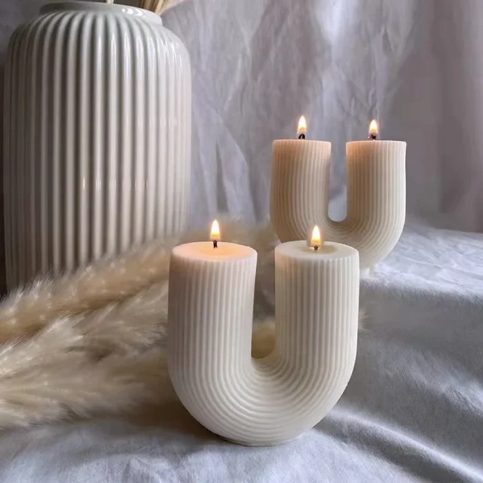 Wholesale Home decorative candle U-Shaped geometric scented candles Ins popular rainbow bridge room decor aroma candles decor 2