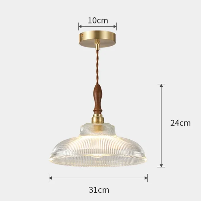 Nordic LED Wooden Pendant Glass American Vintage Fixtures Home Decor Light Bedroom Living Room Restaurant Chandelier Lamp 4