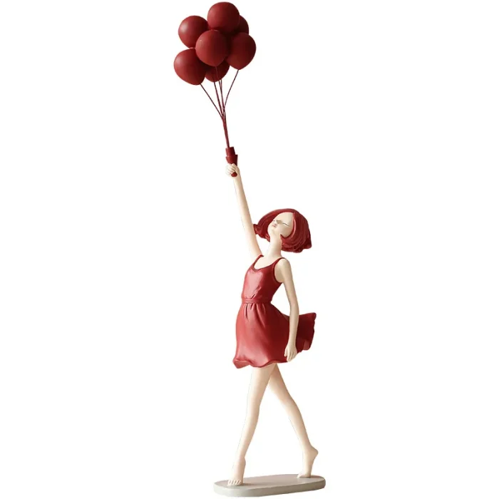 Luxury Creative Balloon Girl Decoration for Home Figure Sculpture Statue Living Room Bedroom Desk Ornaments Craft Christmas Gift 5