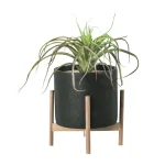 Flower Pot Nordic Desktop Solid Wood Flower Stand Cement Fleshy Flower Pots Creative Simple Living Room Balcony Assembly Cement 4