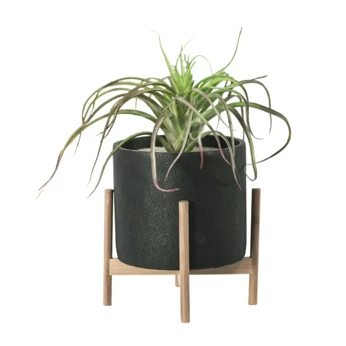 Flower Pot Nordic Desktop Solid Wood Flower Stand Cement Fleshy Flower Pots Creative Simple Living Room Balcony Assembly Cement 4