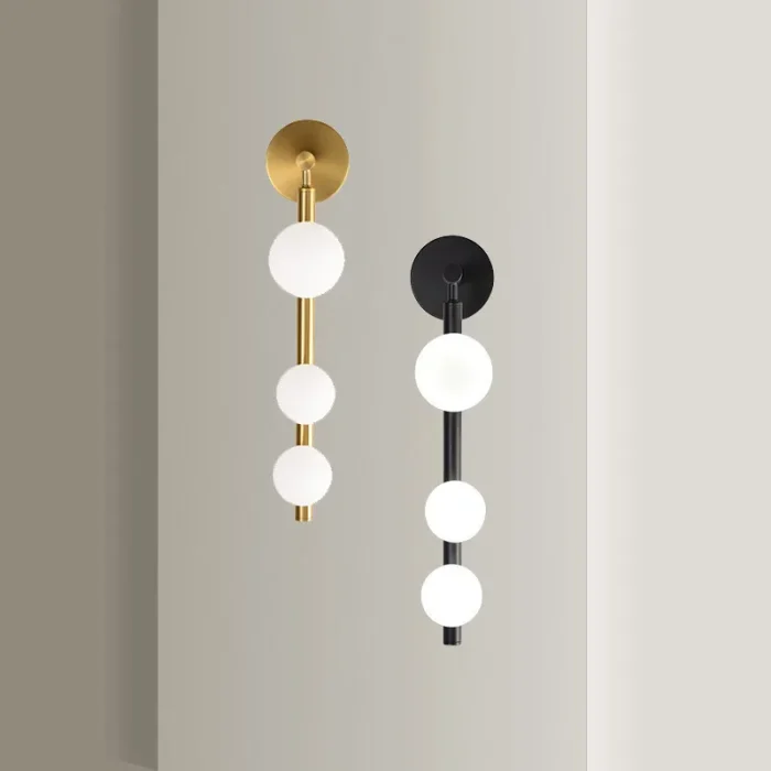 Glass Wall Lamp Simple Light Luxury Hotel Mirror Headlight Living Room Background Wall Bedroom Bedside Lamp G9 1