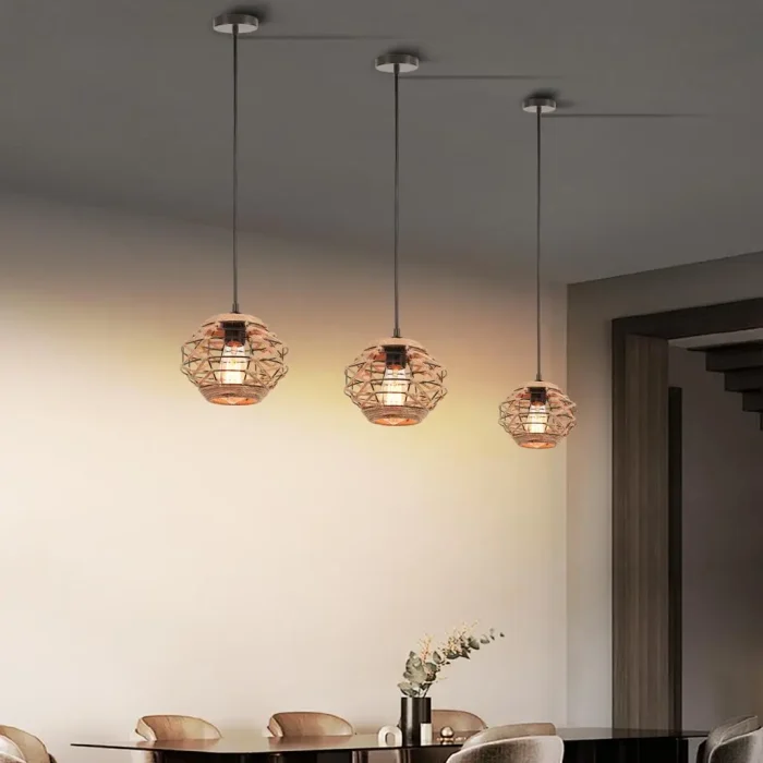 Japanese-style Hemp Rope Ceiling Chandelier Kitchen Living Room Restaurant Bedroom Pendant Light Handmade Woven Hanging Lamp 1