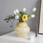 Nordic ins medieval glass vase ornaments modern minimalist high-end home living room desktop decoration flower arrangement vase 2