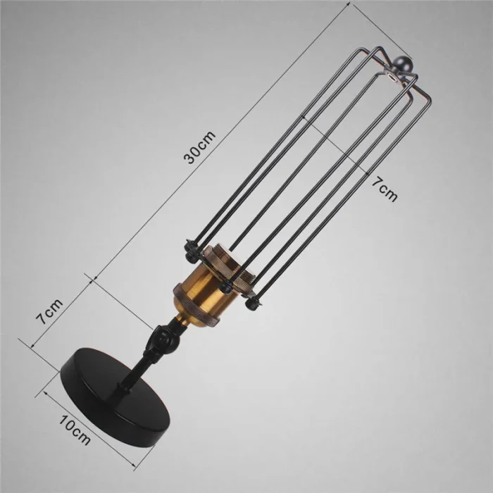 Loft Iron Black Wall Lamp Vintage Metal Cage E27 Wall Lights Sconce Bedroom Bar Counter Corridor Modern Indoor Lighting Lampshad 5
