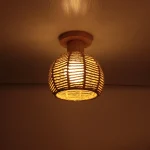 Home Hemprope Iron Ball Cage Ceiling Light Industrial Pastoral Ceiling Lamp E27 for Restaurant Kitchen Dinning Room Cloakroom 1