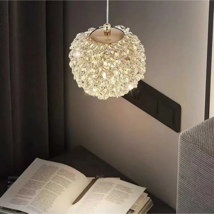 Romantic Bedside Chandelier Aisle Corridor LED Chandelier Living Room Bedroom Crystal Lamp Interior Decoration Lighting 4