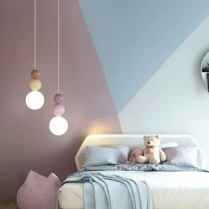 Living Room Dining Room Line Small Chandelier Nordic Cream Wind Bedside Bedroom Porch Modern Study Pendant Lights 5